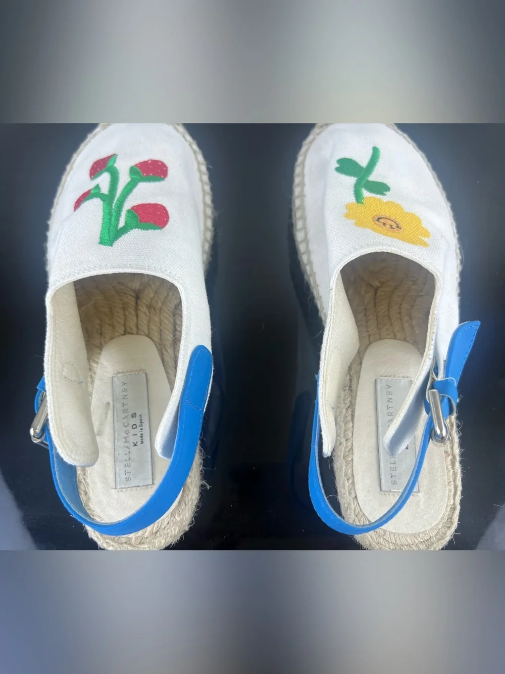 Stella McCartney Kids Girls Flower and Strawberry Embroidered Espadrilles/Shoes
